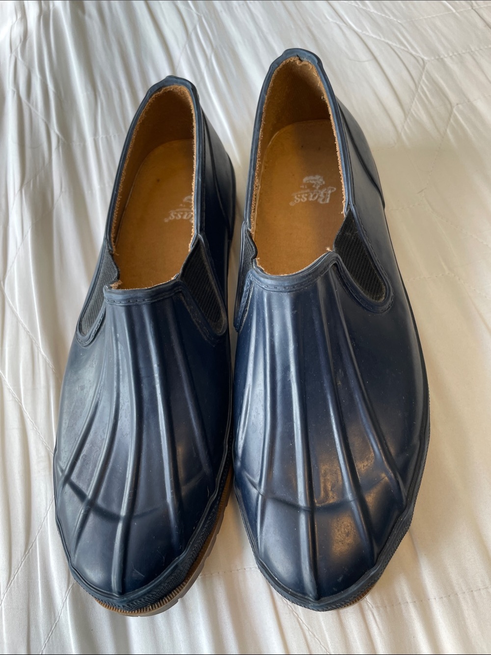 Bass Navy Women's Waterproof Slip-On Rain Shoes V646 Slicker